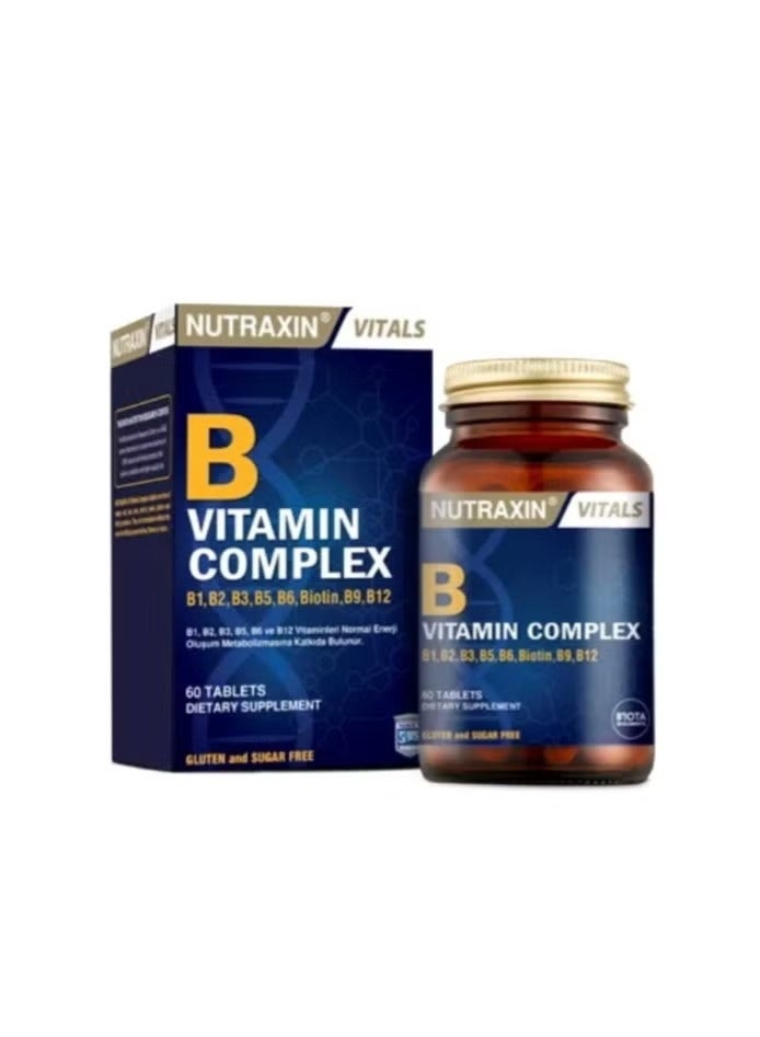 Nutraxin B Vitamin Complex 60 Tablets: Energy, Nerve, Skin Support - Image 1